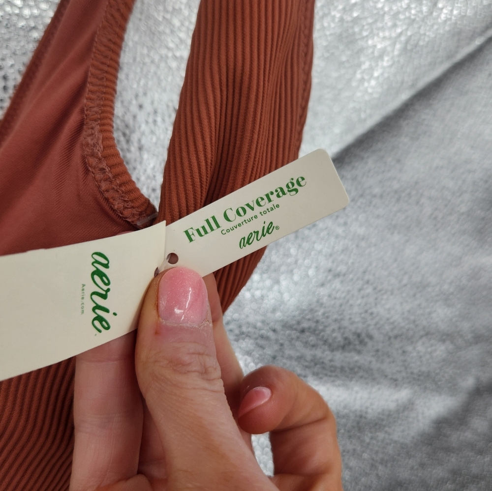 New Aerie Ribbed One Knot Swimsuit Medium Long - Picture 6 of 11